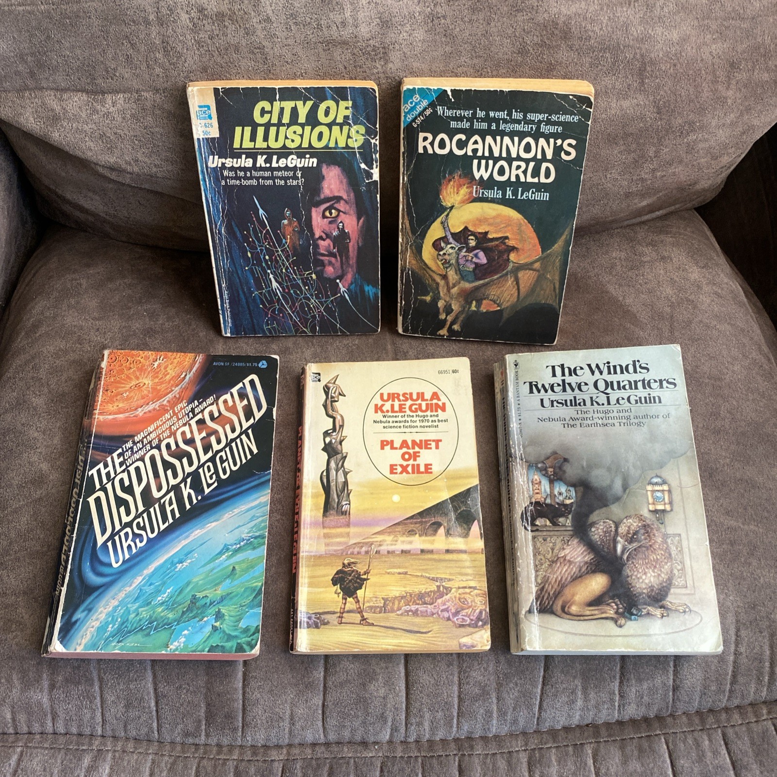 Lot of 5 VTG Ursula K. LeGuin Paperback Books Mixed Lot Acceptable Condition