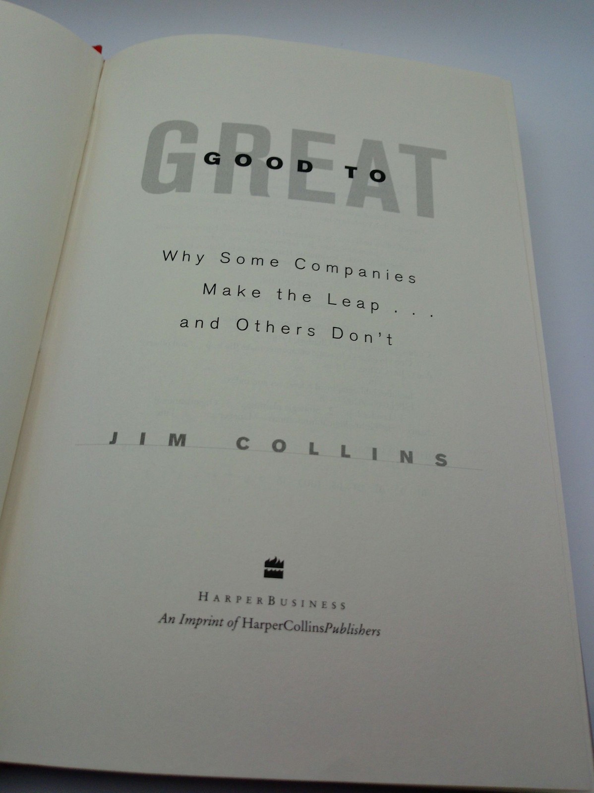 Jim Collins Good to Great Hardcover 1st Edition 2001 Business Leadership