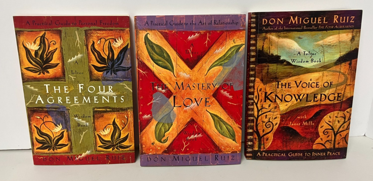 Lot of 3 Don Miguel Ruiz Voice of Knowledge Mastery of Love Four Agreements NEW