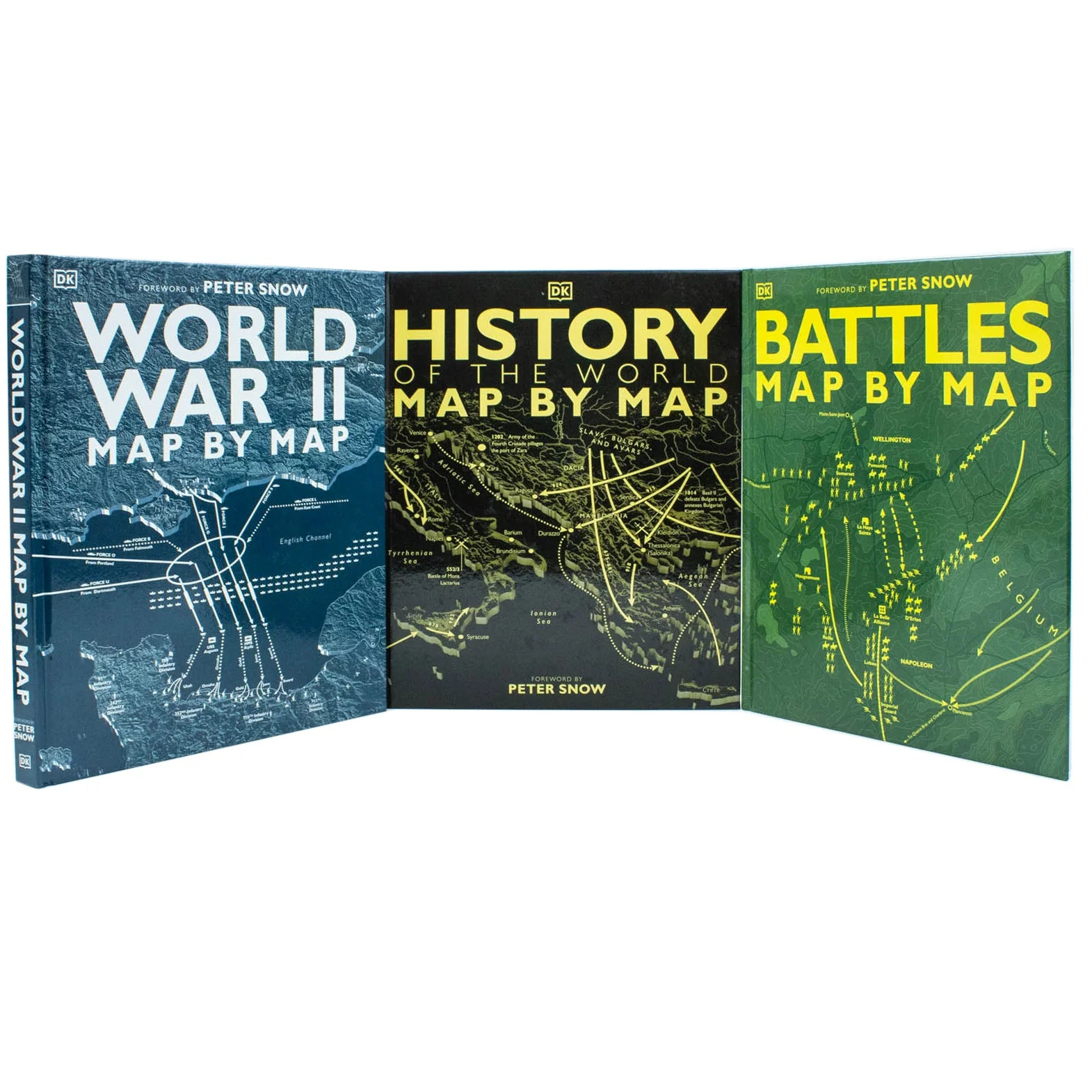 Map by Map Series 3 Books Collection Set (Battles, History of the World & World
