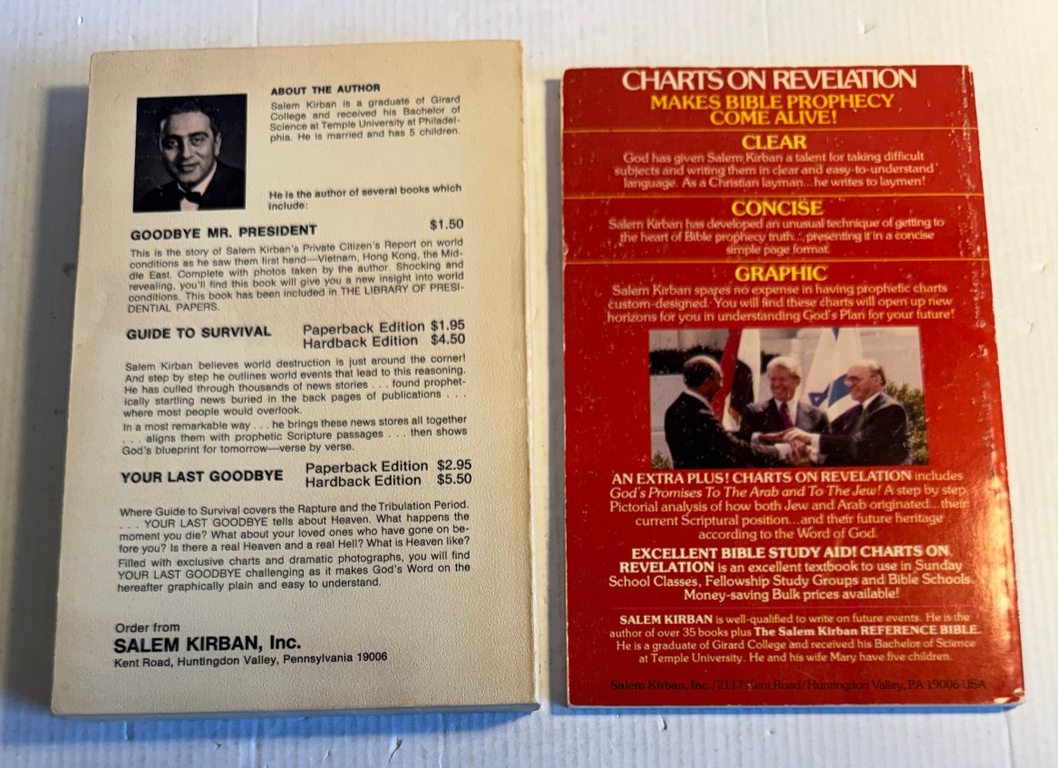 Salem Kirban 666 + Charts on Revelation Lot Vintage Paperbacks Lightly Read