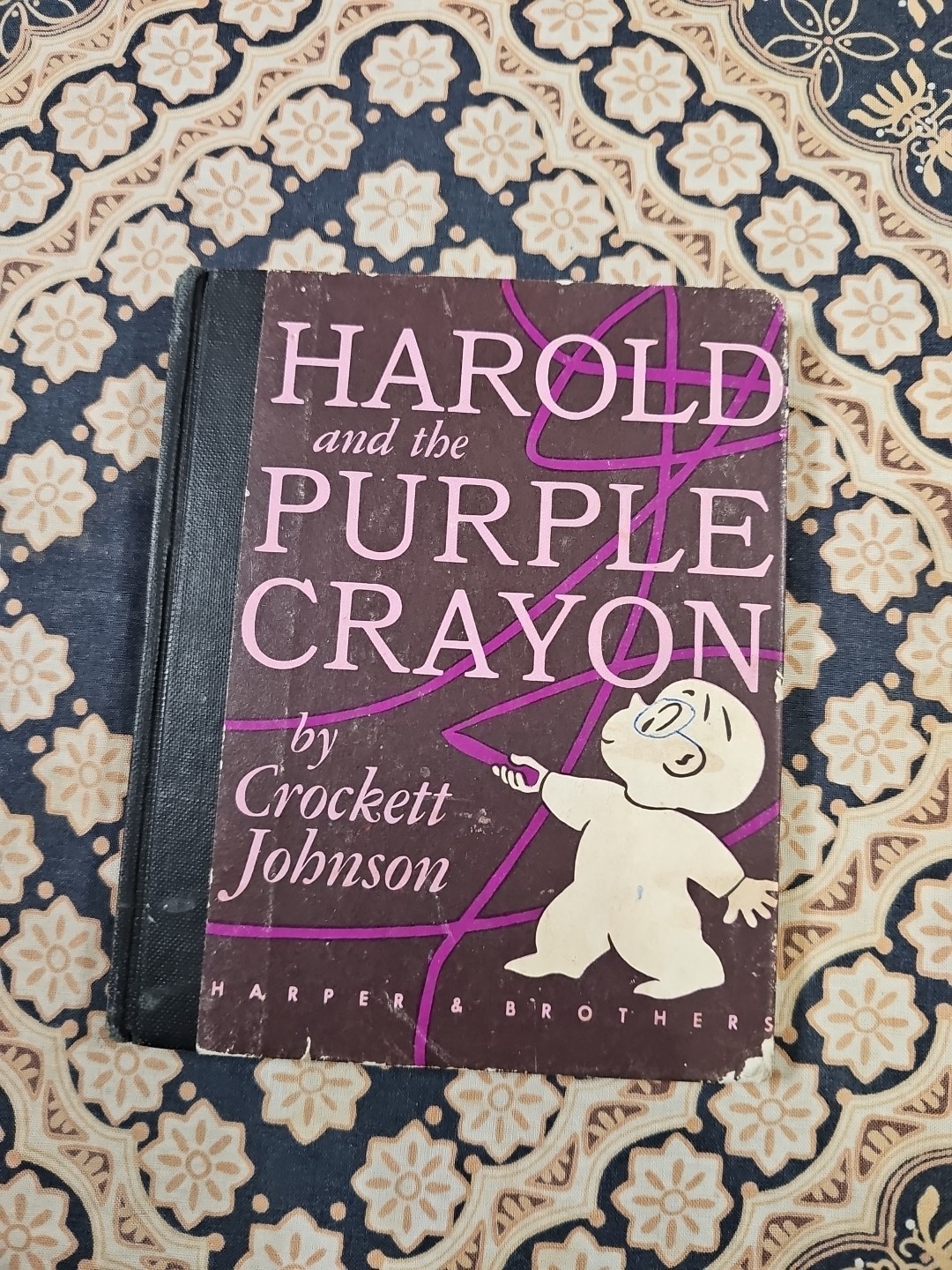 HAROLD AND THE PURPLE CRAYON Crockett Johnson HC BOOK (c) 1955 1st Edition ~VG+~