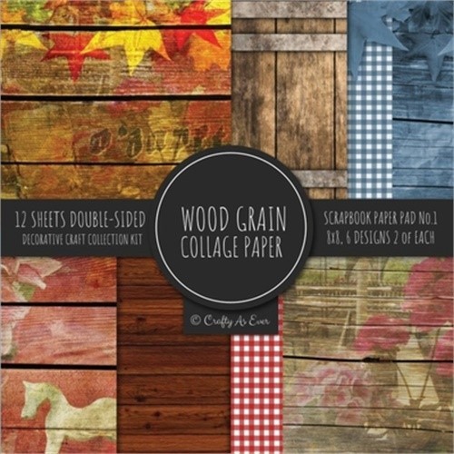 Wood Grain Collage Paper for Scrapbooking Photo Art: Wood Print Flat Lay Shiplap