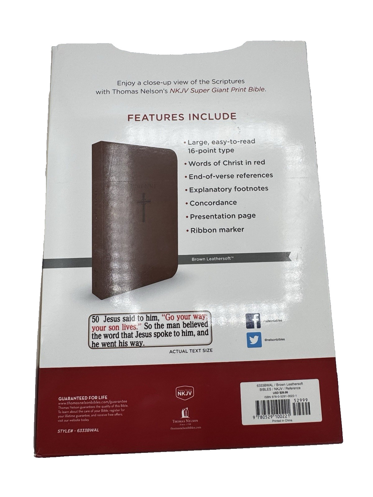 Super Giant Print Bible NKJV Imitation Leather Largest Print 16 point