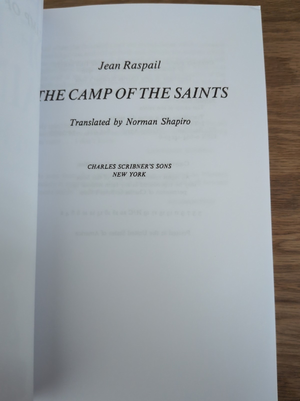 The Camp of the Saints Paperback – by Jean Raspail – US seller