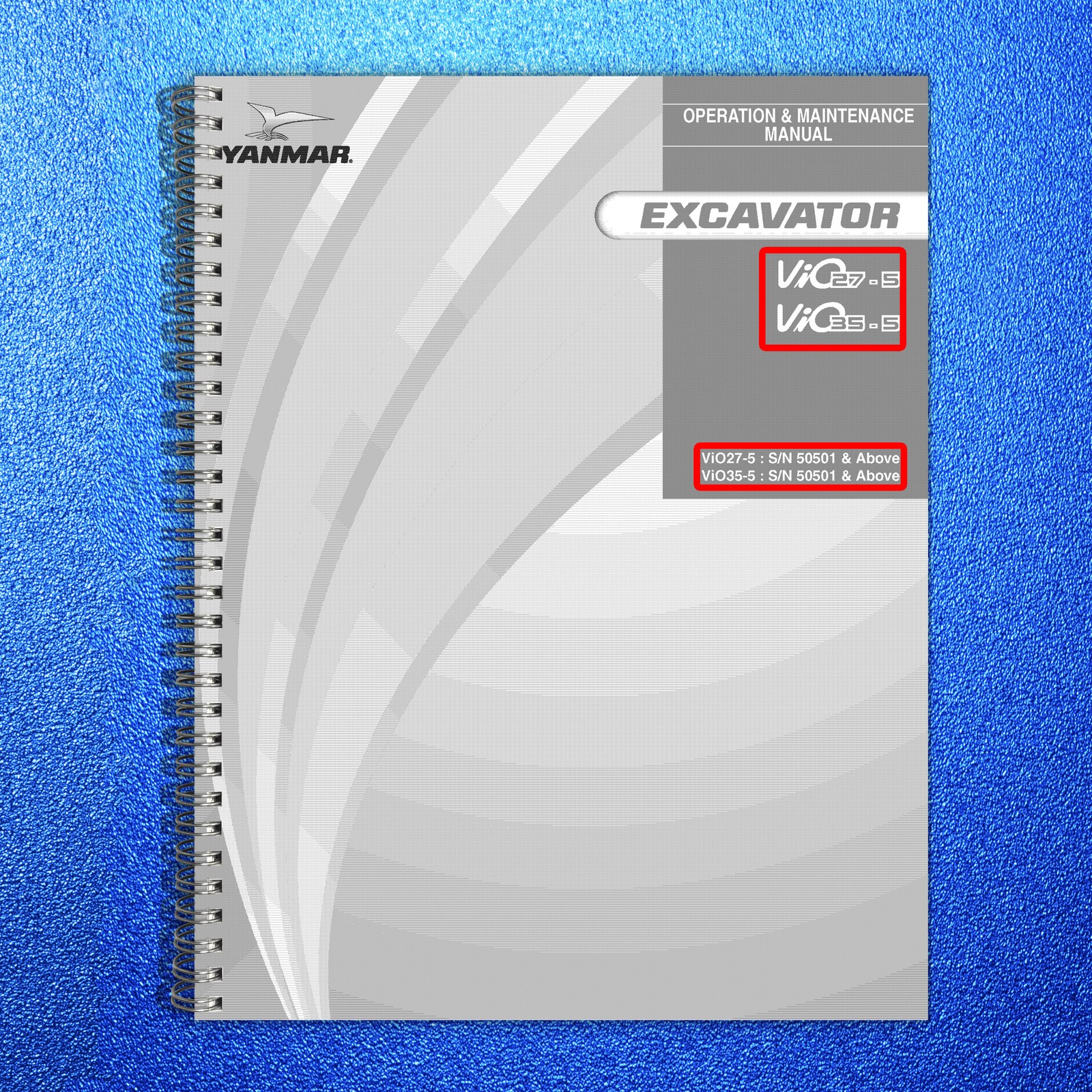 YANMAR ViO27-5 ViO35-5 Excavator Operation and Maintenance Manual – WIRE BOUND