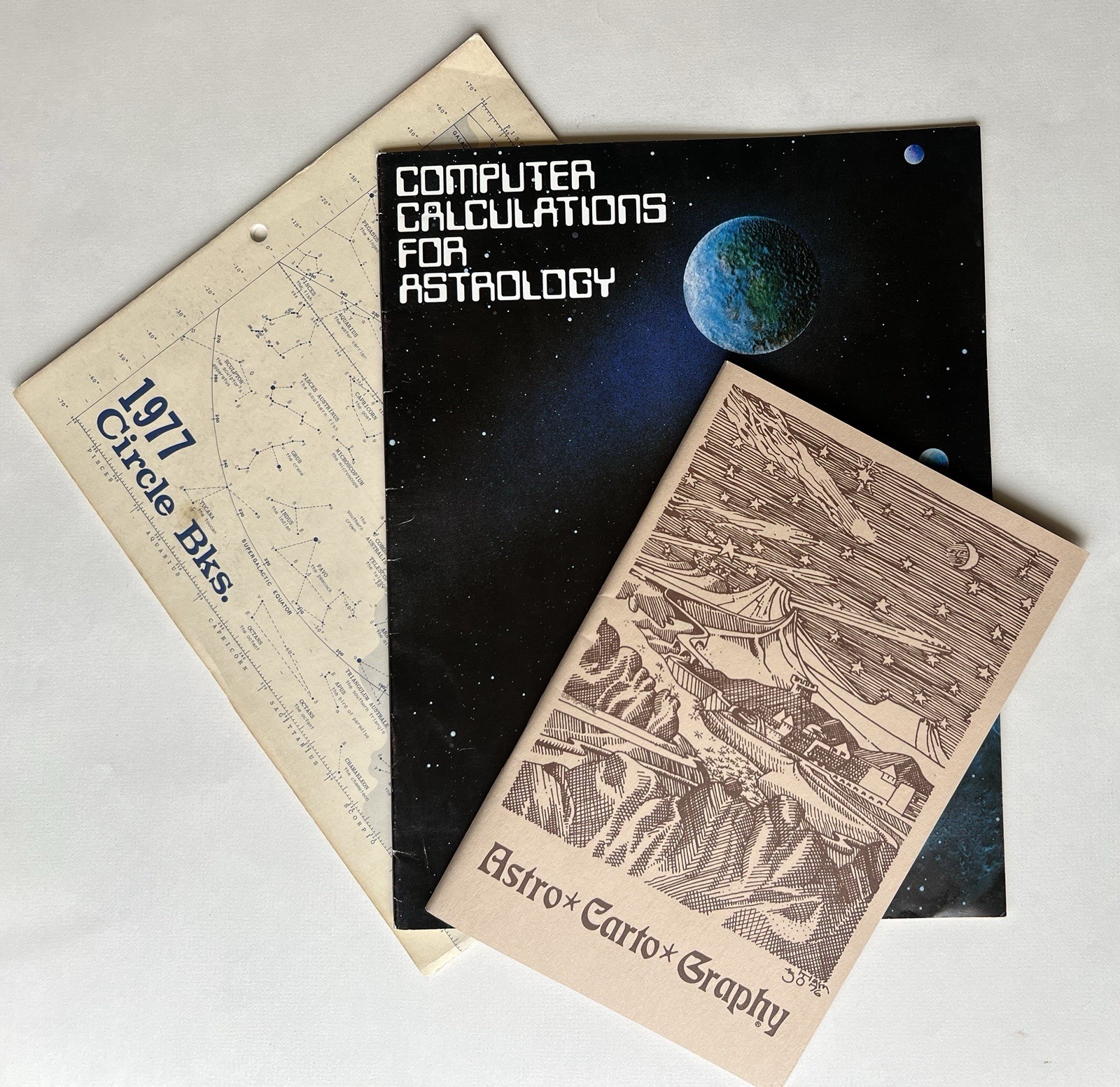 Vintage Astro*Carto*Graphy Astrology Circle Books Computer Calculations Calendar
