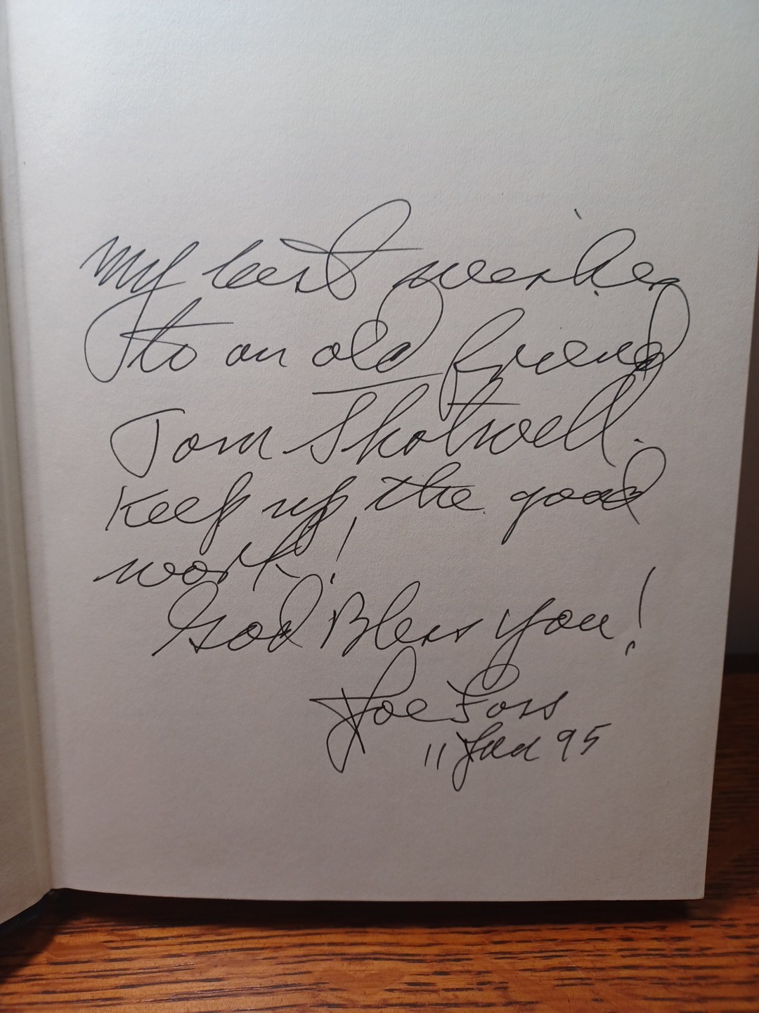 A PROUD AMERICAN The Autobiography of Joe Foss hand Signed JRR46