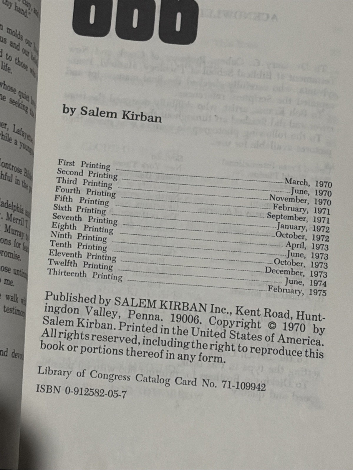 666 by Salem Kirban 13th Printing January 1975 Paperback