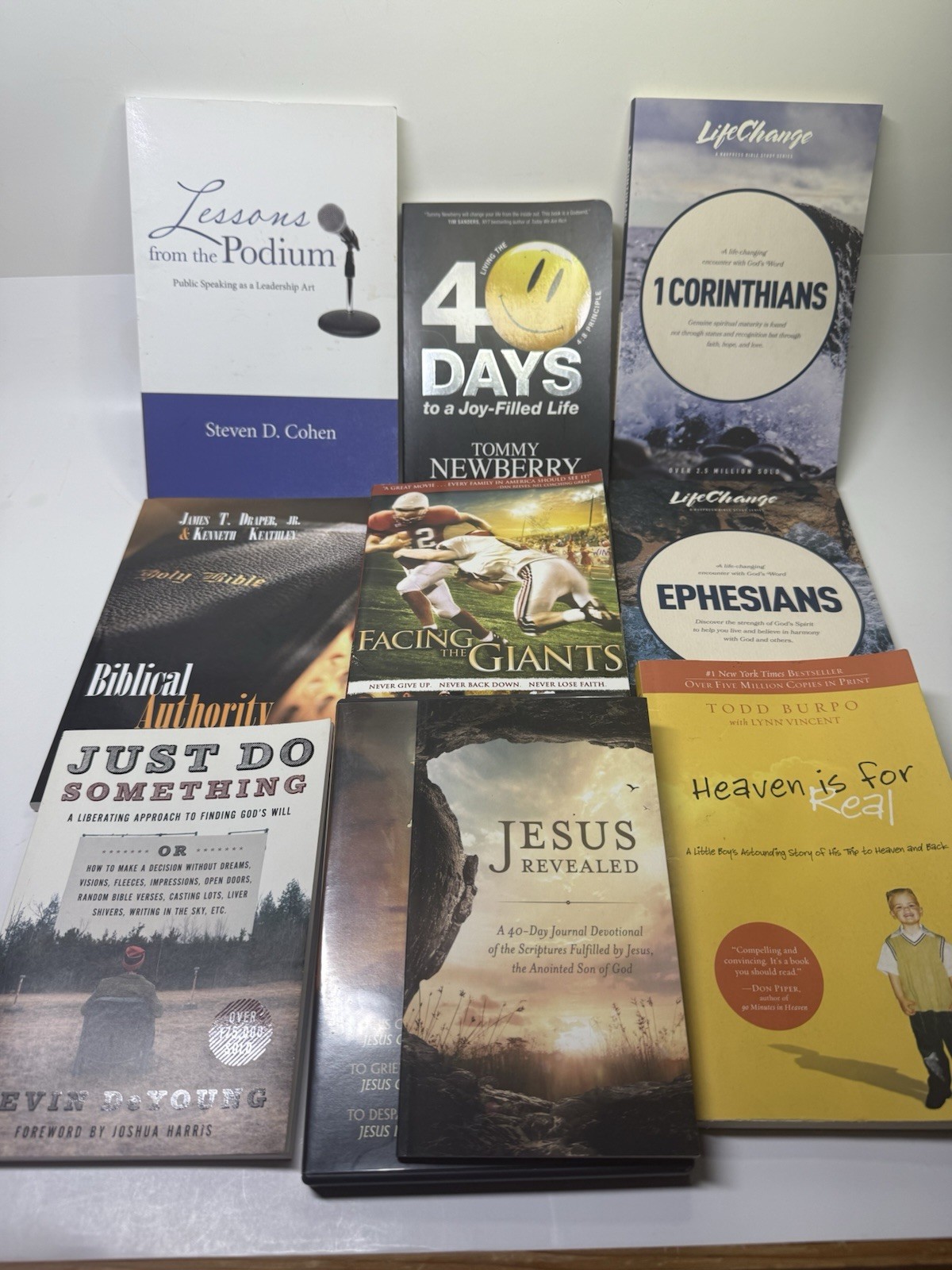 Inspirational 9 Books 1 DVD Lot Religious Christian Nonfiction