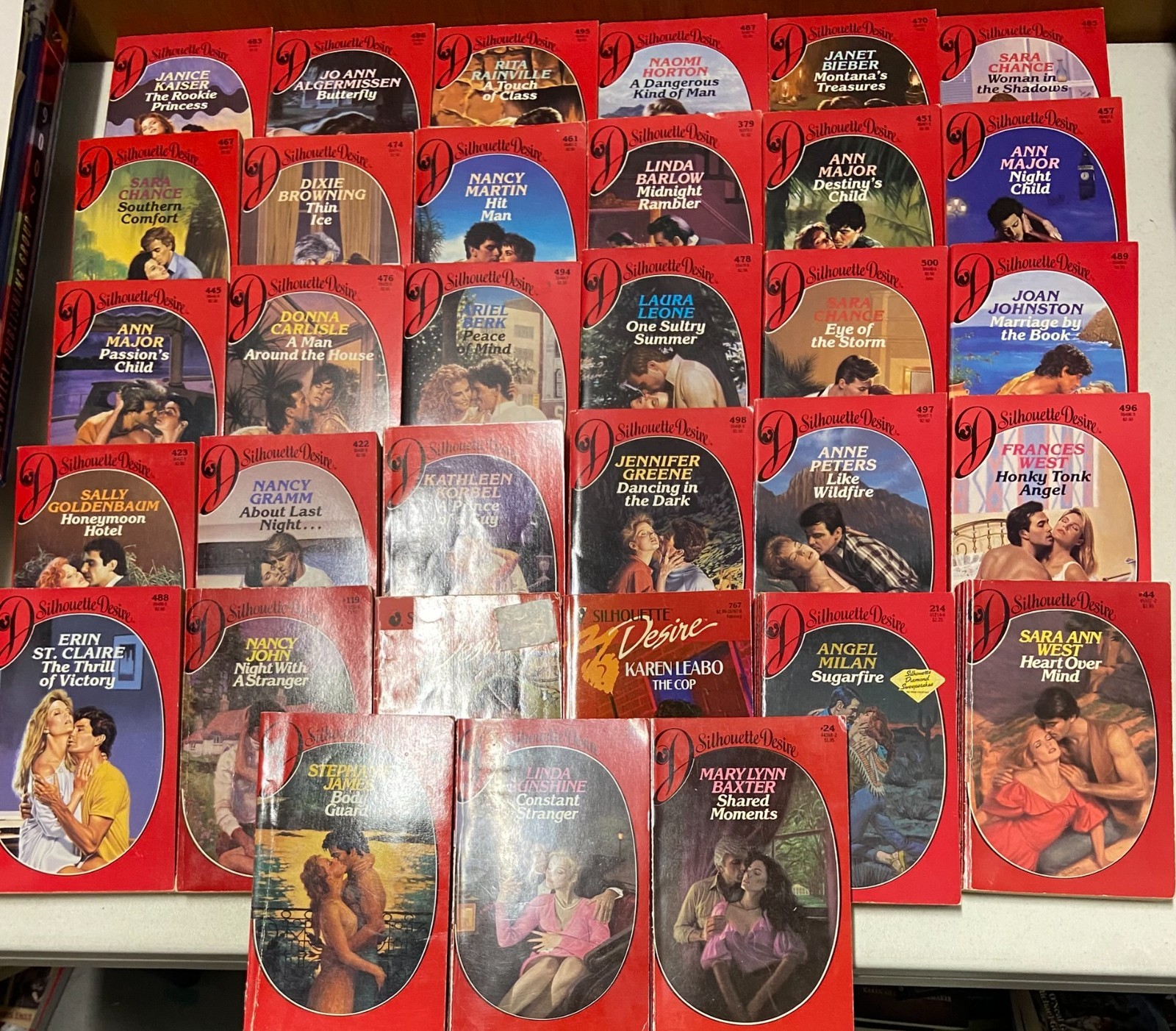 Lot of 33 Silhouette Desire Romance Novels Paperback Books 1980 Various Authors