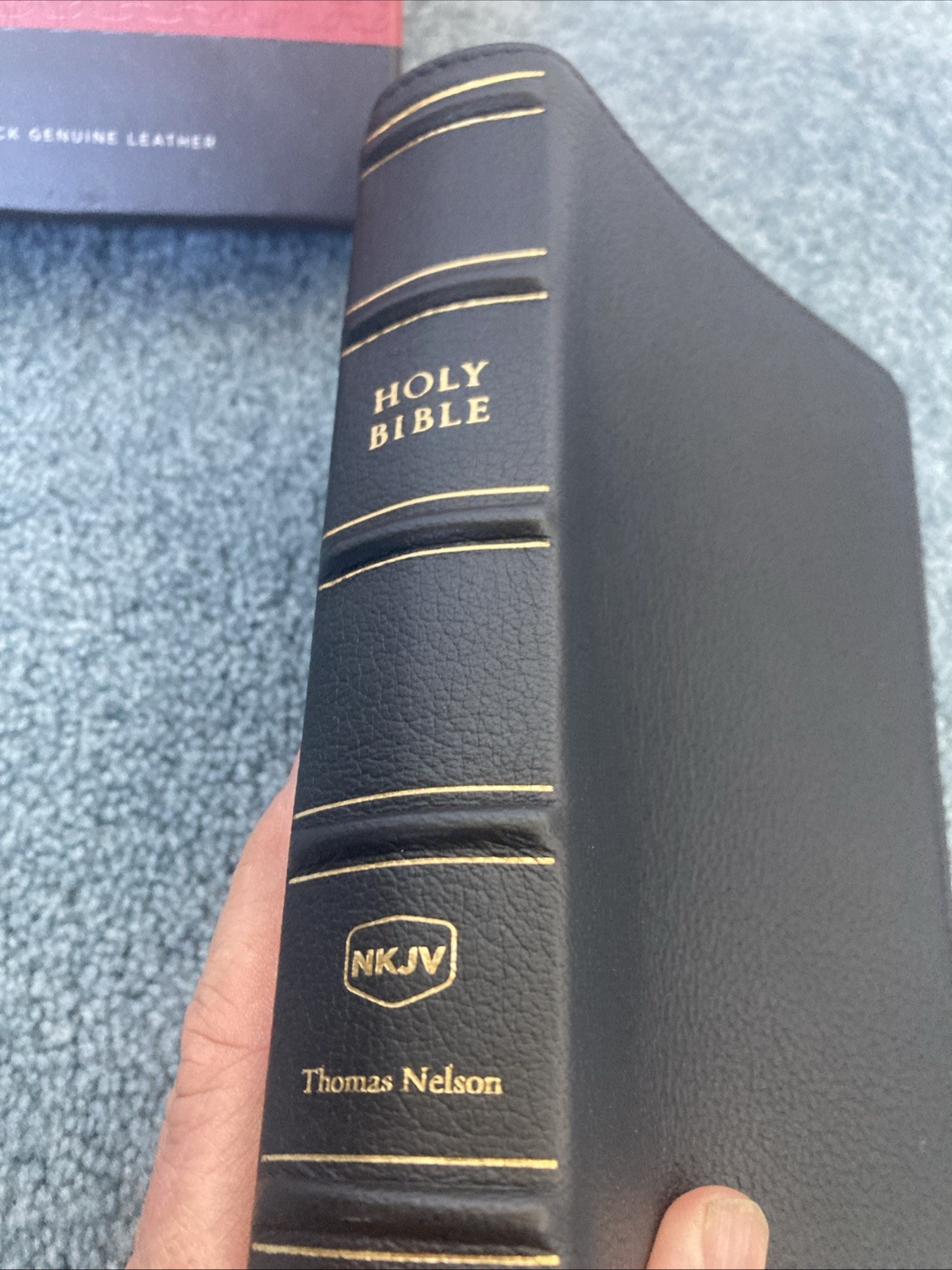 NKJV Compact Bible, Maclaren Series—Genuine Leather, Black, Two Ribbons