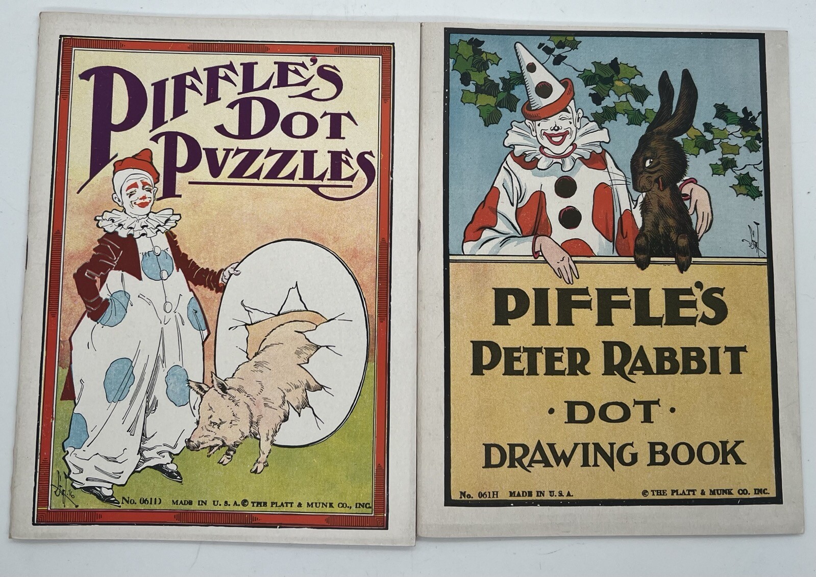 Vintage 1930 Big Box Dot to Dot Drawing Books 10 Set Platt & Munk No 161 MCMXL