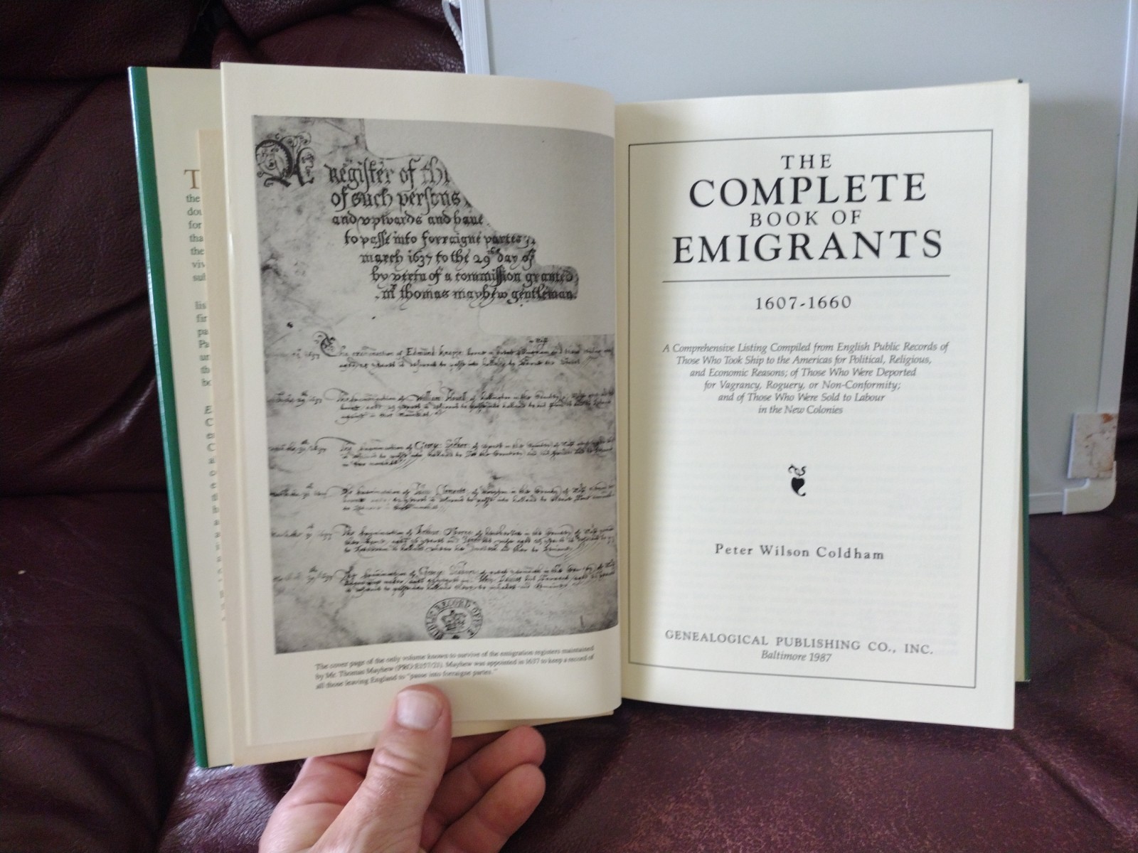 The Complete Book of Emigrants 1697-1660 Peter Wilson Coldham Genealogical Publi