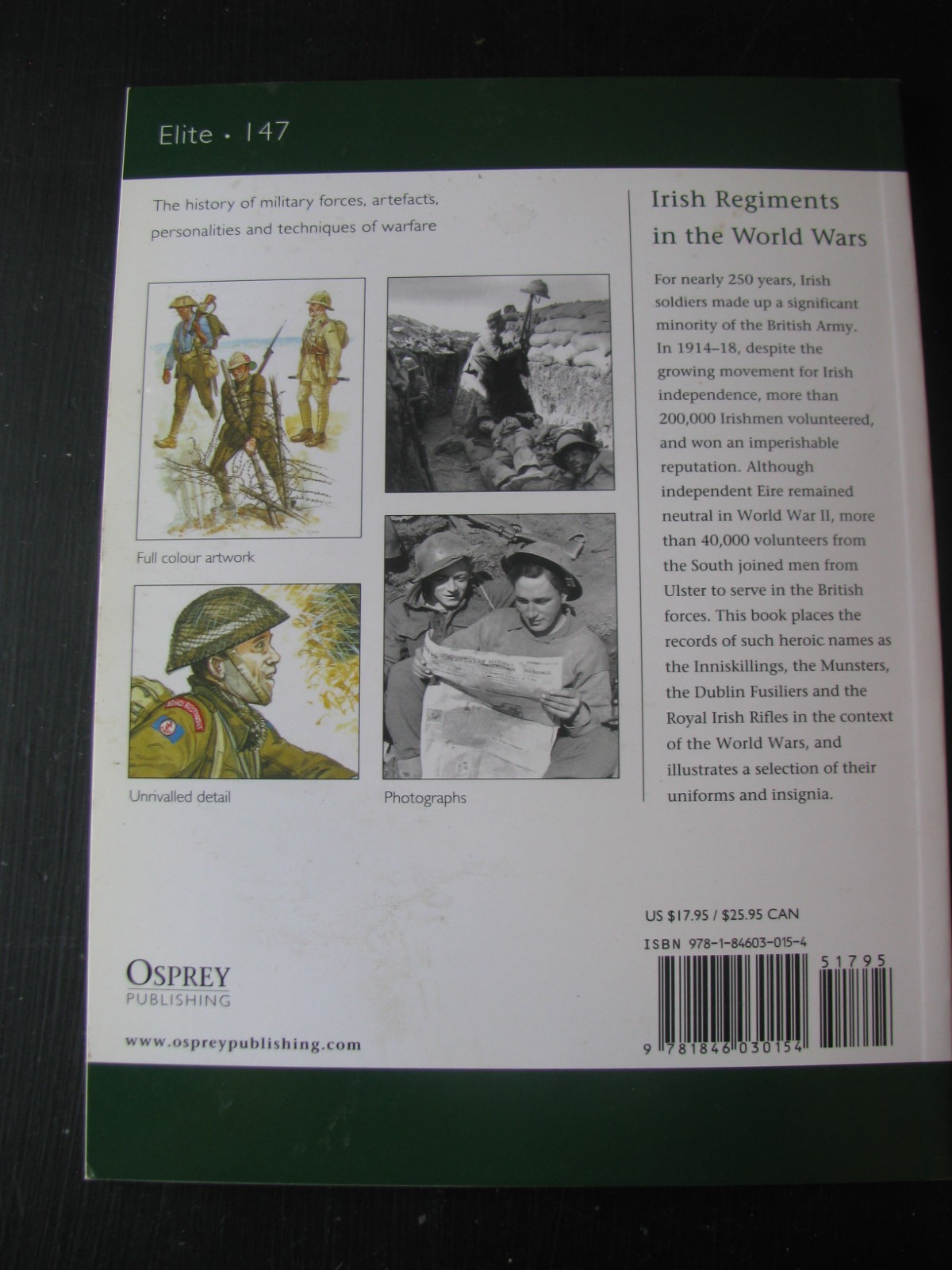 OSPREY ELITE #147 IRISH REGIMENTS IN THE WORLD WARS VG/NN