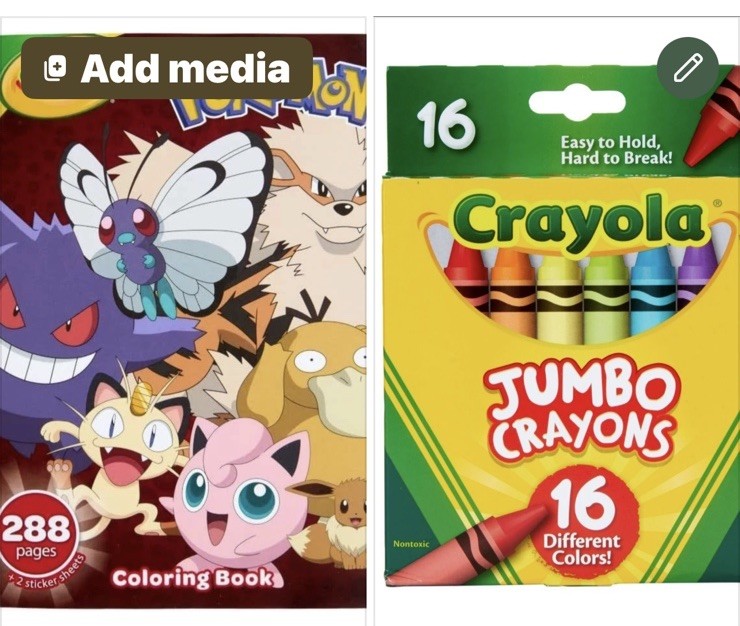 Pokémon 288 Page Coloring Book With Stickers Plus Get 16 Jumbo Crayola Colors