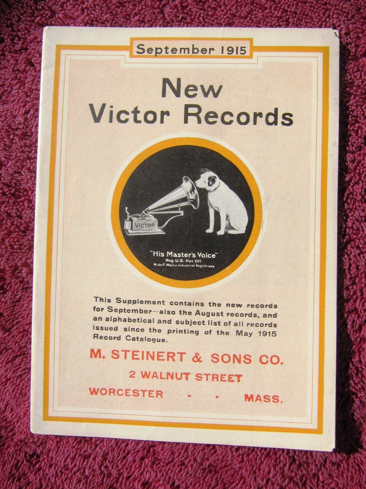 New VICTOR RECORDS Sep 1915 RASTUS STORIES Ralph Bingham Caruso Victrola CATALOG