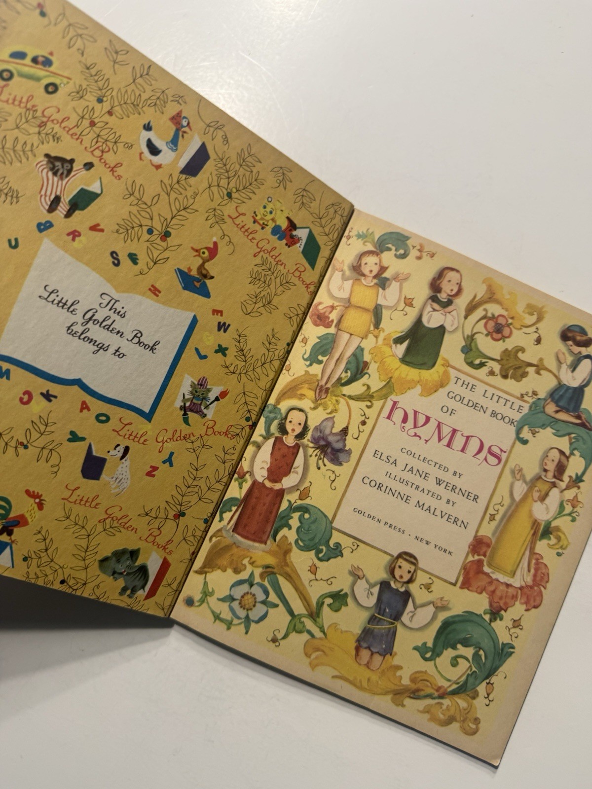 Hymns Elsa Jane Werner Little Golden Book Vintage 1947