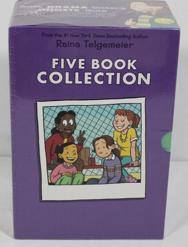 Raina Telgemeier – Box Set (Smile, Drama, Sisters, Ghosts, Guts) NEW Paperback