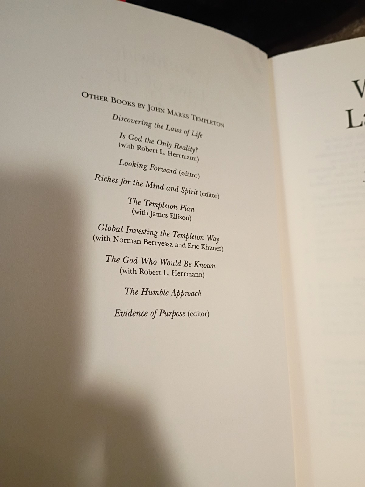 Worldwide Laws of Life : 200 Eternal SIGNED By Templeton