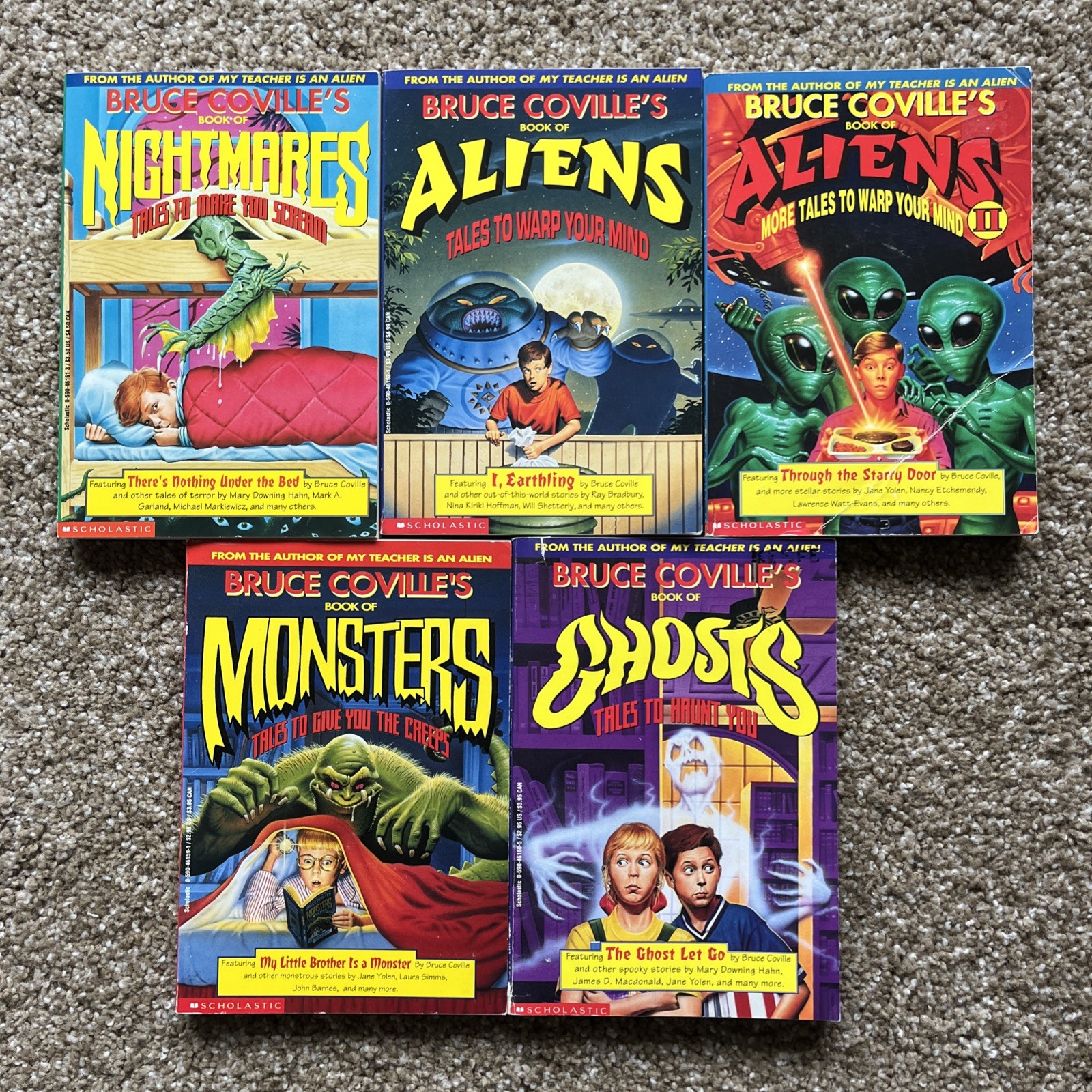 Lot of 5 1990s Bruce Coville PB Book of Monsters / Ghosts / Aliens / Nightmares