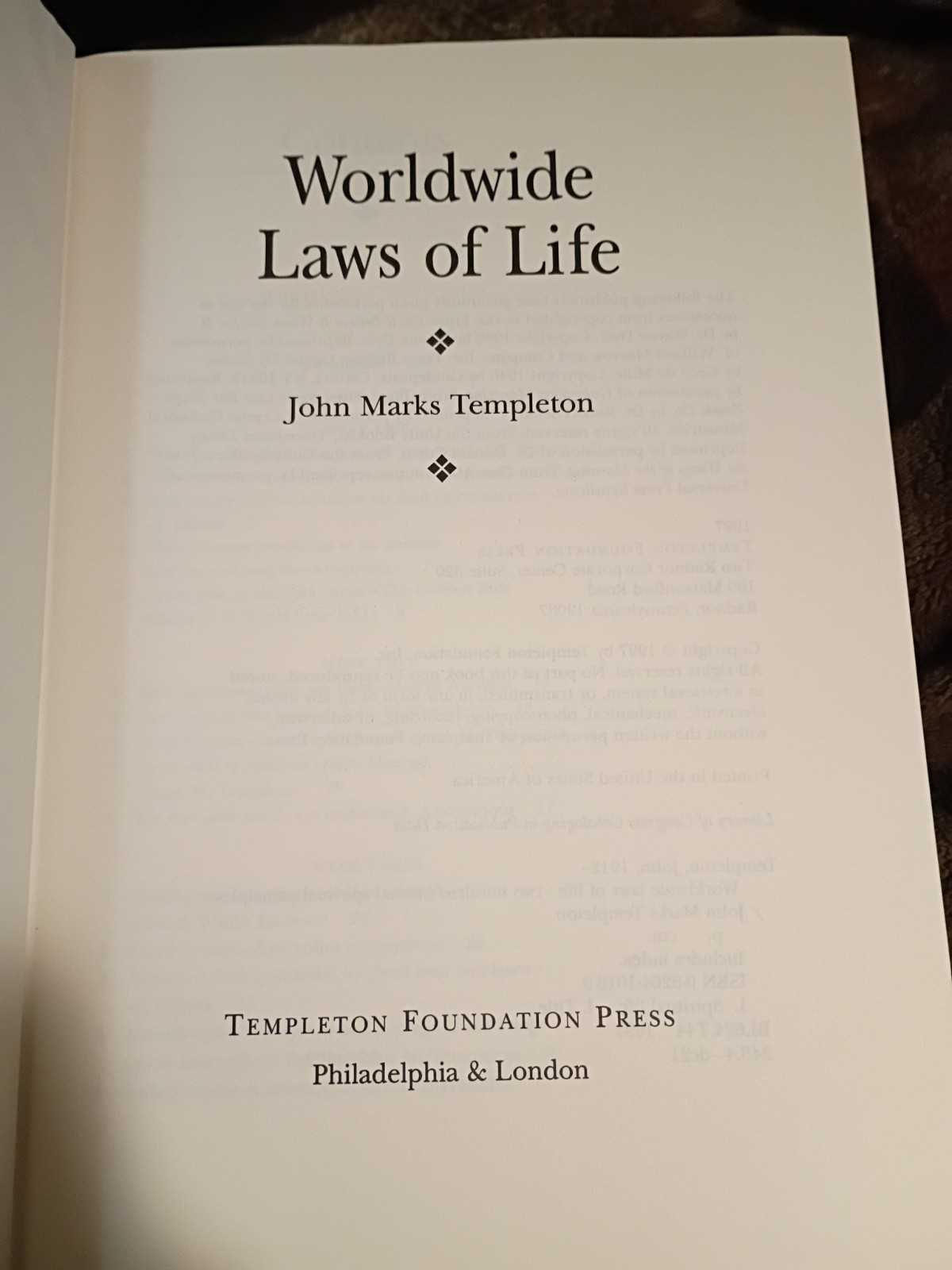Worldwide Laws of Life : 200 Eternal SIGNED By Templeton