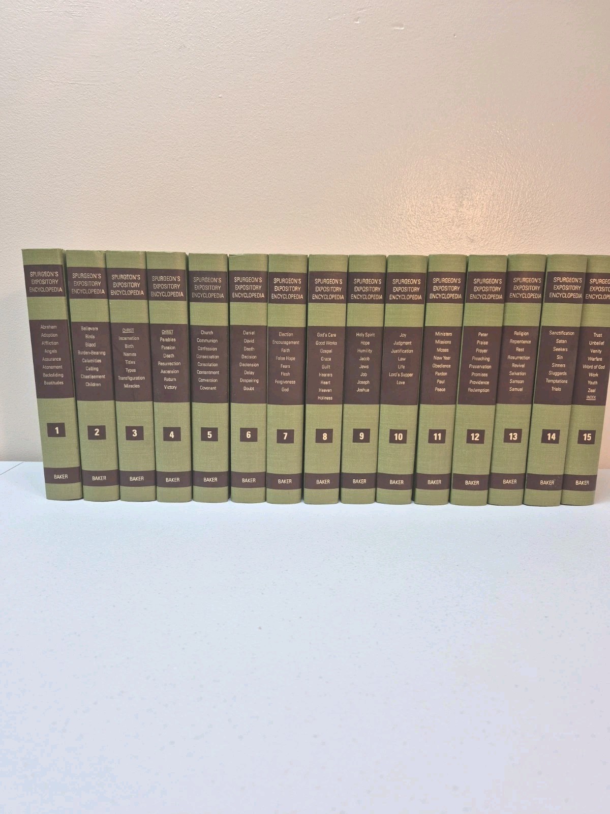 Spurgeon’s Expository Encyclopedia Complete 15 Volume Set Reference Green HC EUC