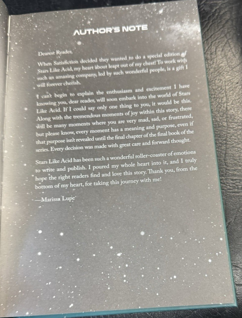 Stars Like Acid Marissa Lupe Signed Special Edition 2023 HC/DJ + Bookmark