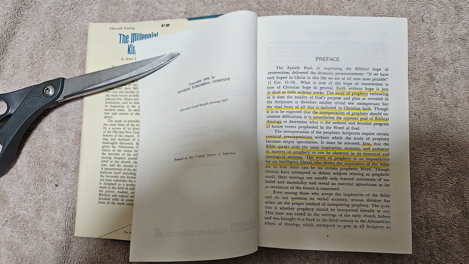 ‡ ✝️ Millennial Kingdom by Walvoord • 1977 11th Printing HCDJ Dispensational