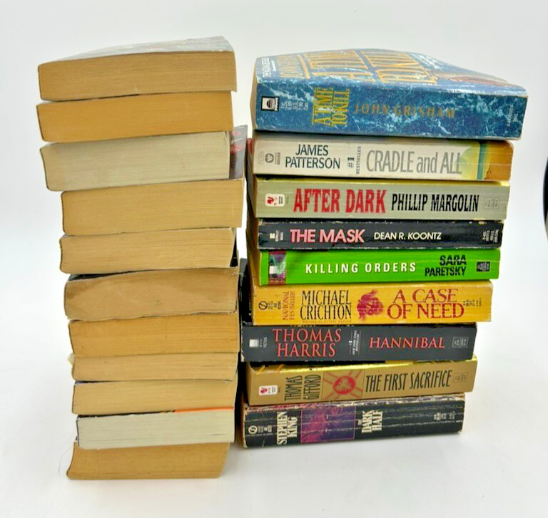 Lot of 10 Random Mystery Thriller Suspense Books – Paperback Fiction Mix