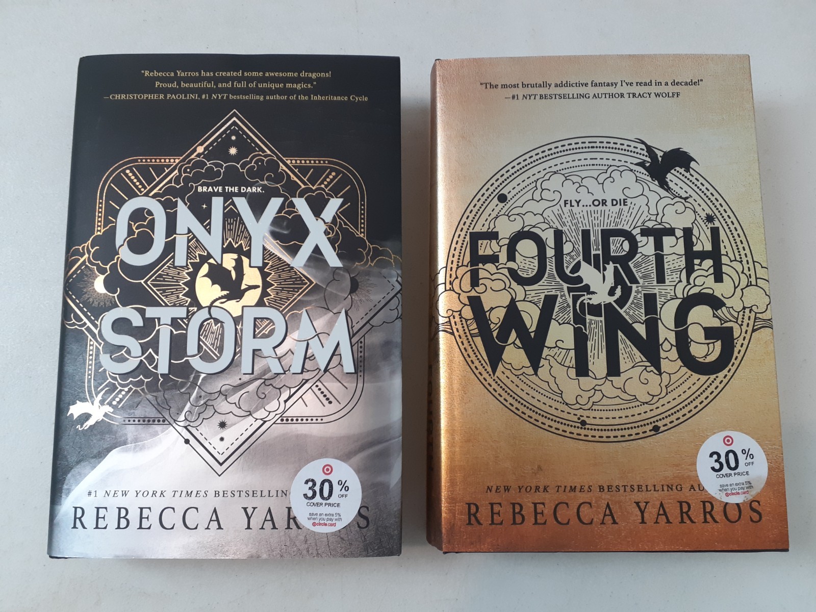 Lot of 2 Rebecca Yarros Hardcover Books Fourth Wing & Onyx Storm Fantasy Dragons
