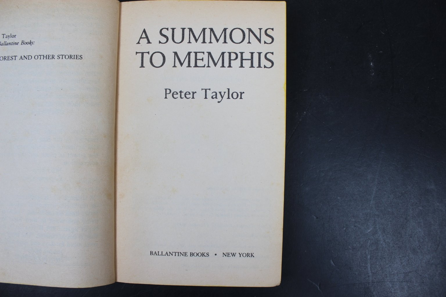 A Summons to Memphis Peter Taylor 1987 First Ballantine Pulitzer Prize Fiction