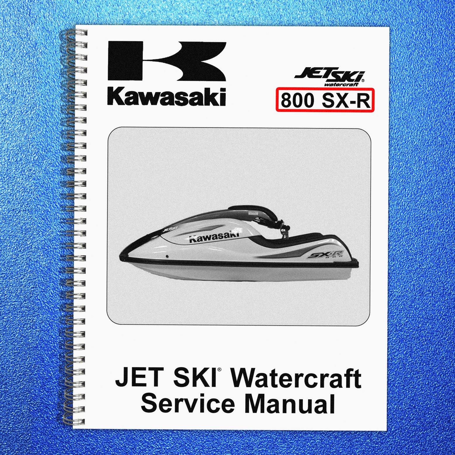 KAWASAKI JET SKI 800 SX-R Service Manual – STEEL WIRE BOUND – STURDY COVERING
