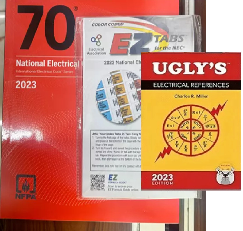NFPA 70-Electrical Code PAPERBACK + EZ Tabs + Ugly’s electrical reference 2023.
