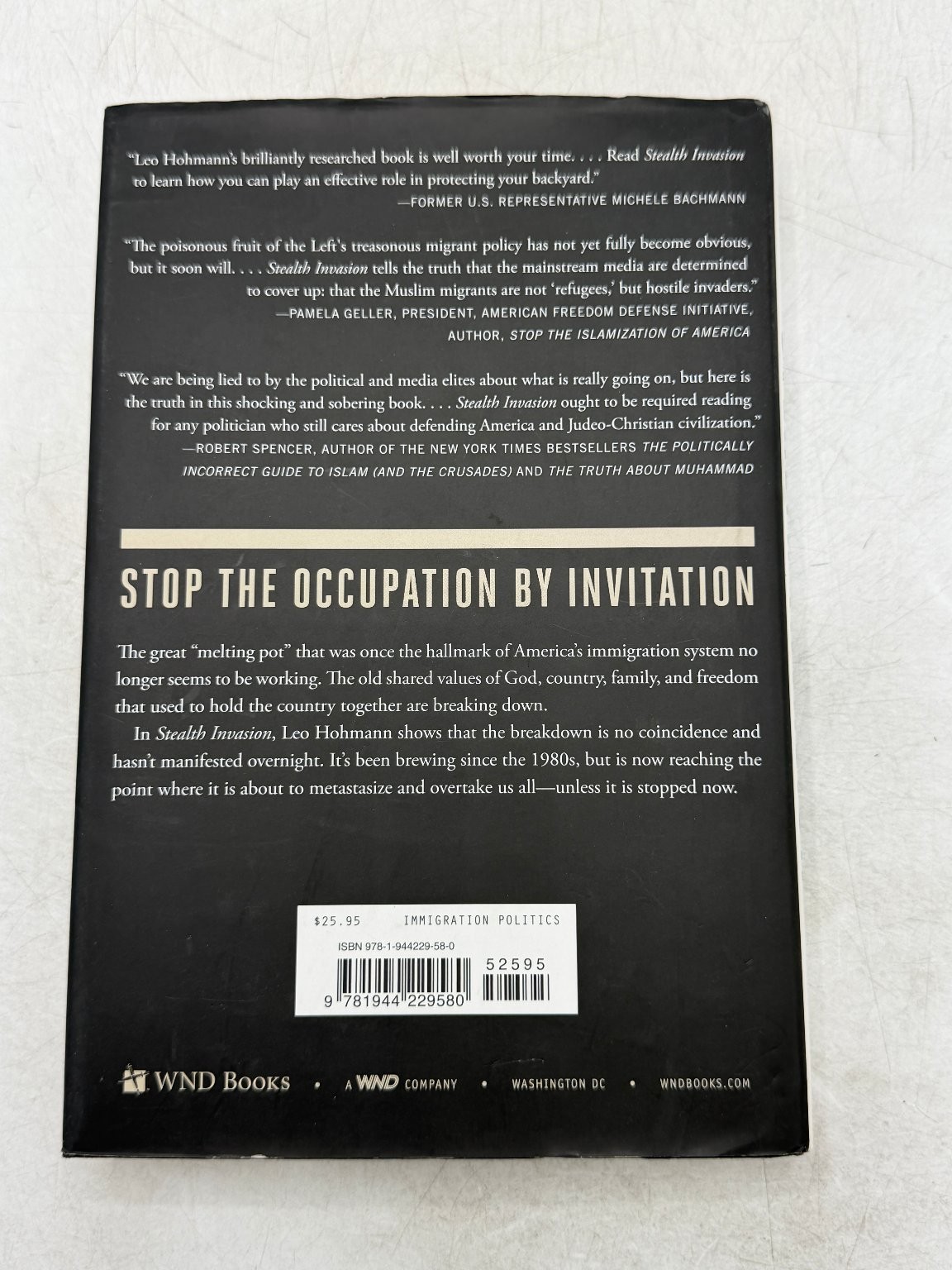 Stealth Invasion Leo Hohmann 2017 Paperback Immigration Politics WND Books