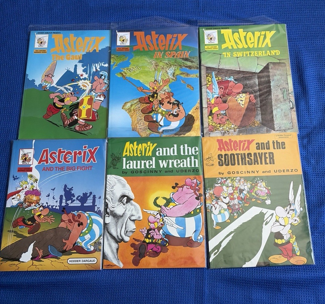 LOT OF 6 ISSUES ASTERIX by GOSCINNY & UDERZO COMICS Vintage RARE MAGAZINES GR