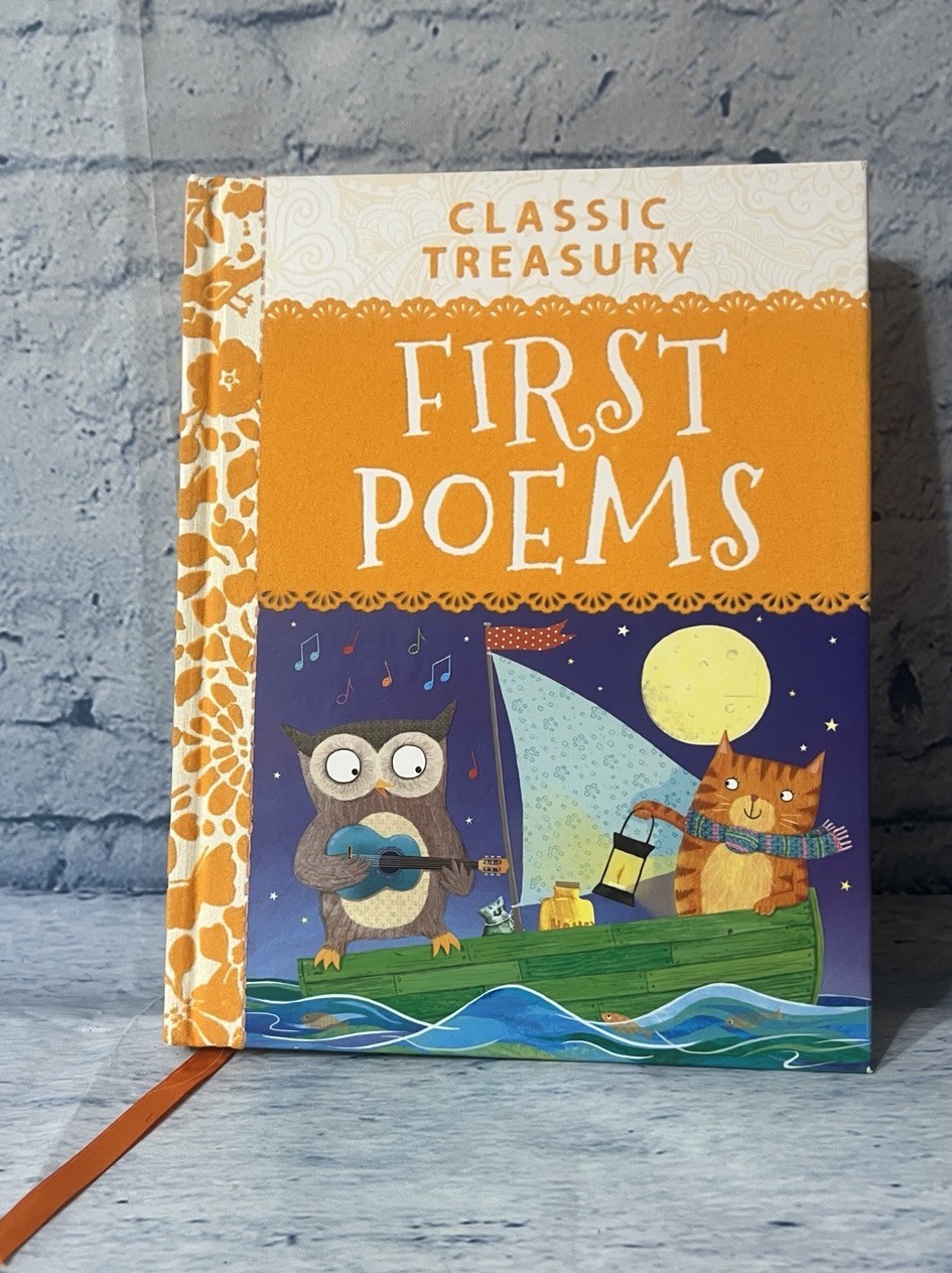 Children’s Poems Book Classic Treasury First Poems 383 Pages HC Flocked Cover
