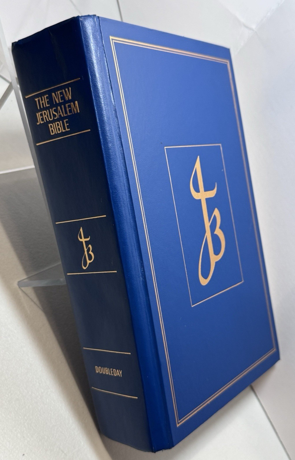 The New Jerusalem Bible Vintage Blue Hardcover Bible 1990 GUC FREE/SHIP!