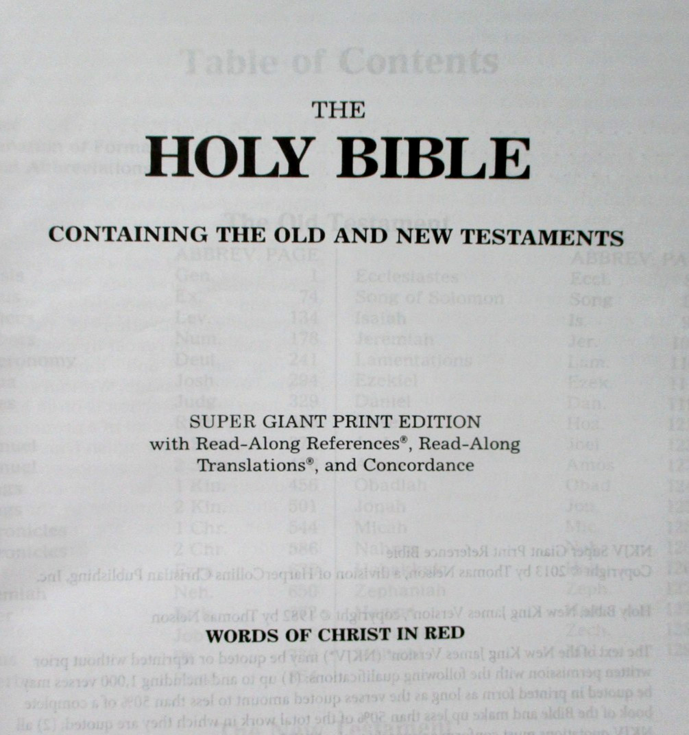 NKJV Super Giant Print Bible red letter brown leathersoft religion