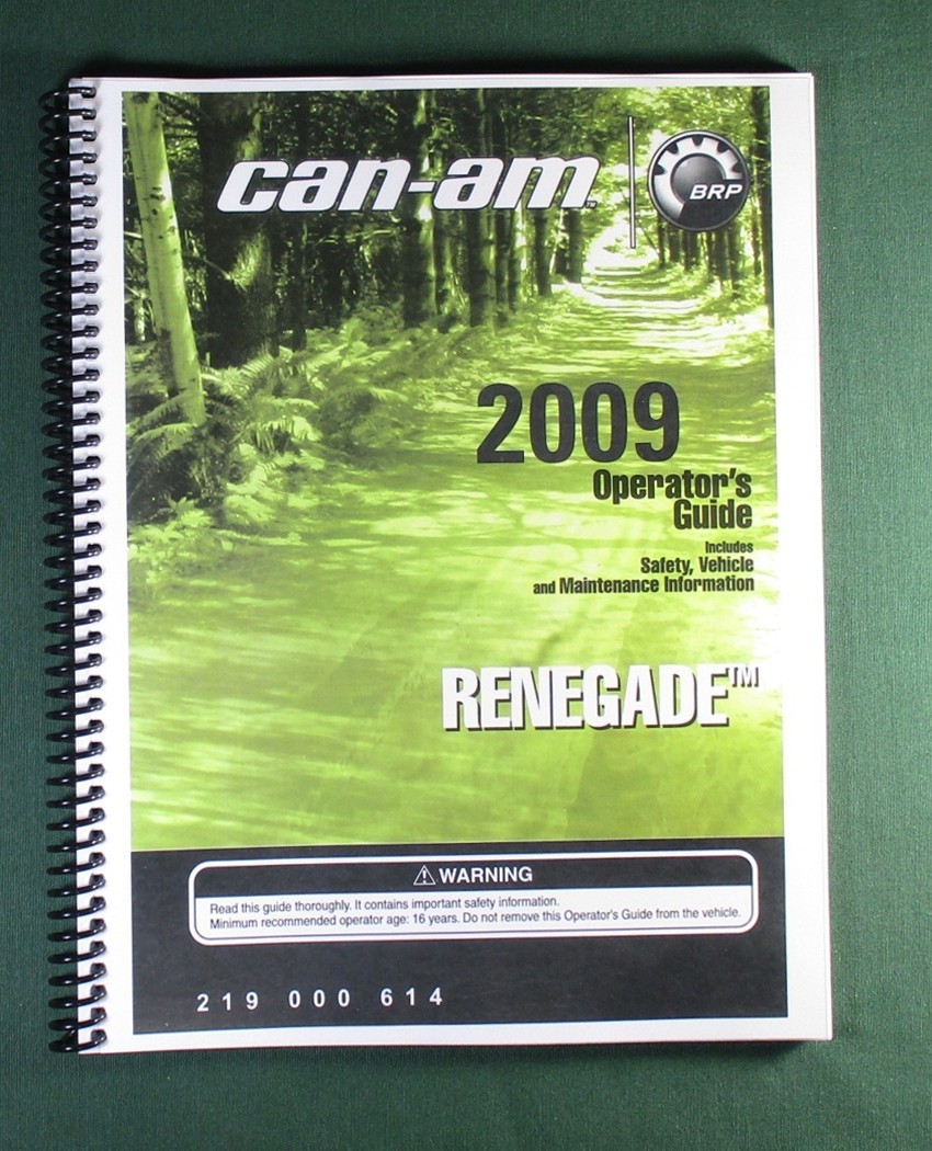 2009 Can-Am Renegade 800 Owner’s Manual: 148 Pages & Protective Covers!