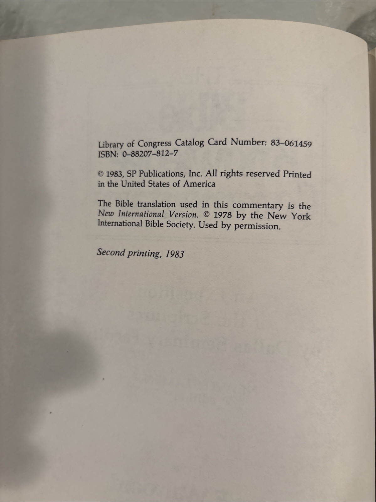 Bible Knowledge Commentary: New Testament by John F. Walvoord & Roy B. Zuck