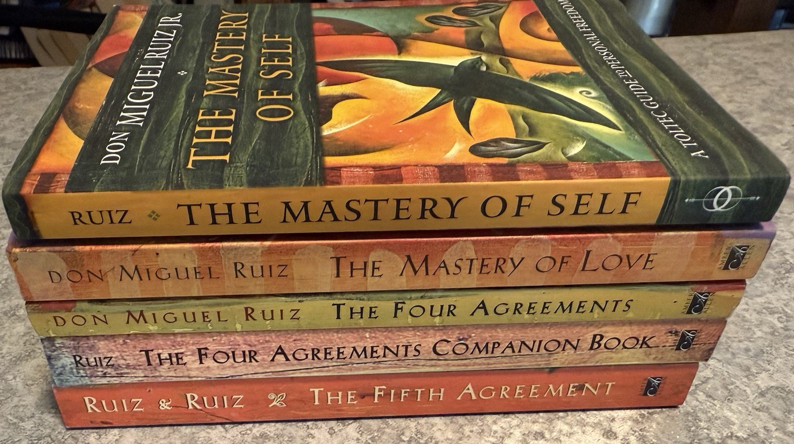 Lot Of 5 Don Miguel Ruiz Paperback Books Four Agreements, Mastery, Fifth