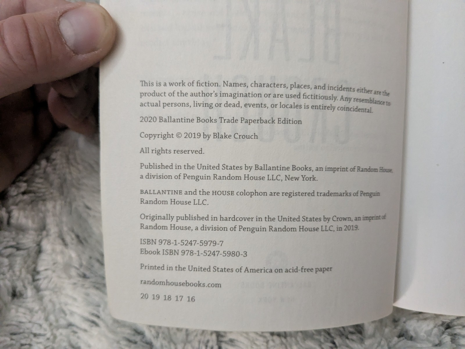 Recursion : A Novel by Blake Crouch (2020, Trade Paperback) Science Fiction