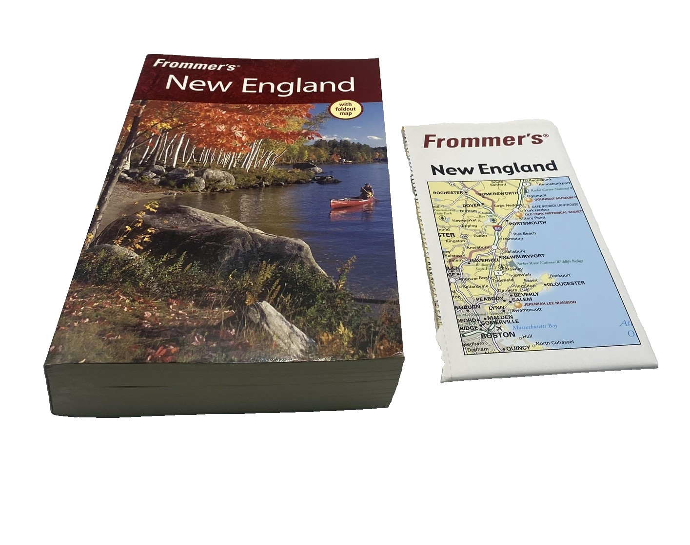 Frommer’s New England 2006 Paul Karr Maroon PB Travel Guide Map USA Illustrated