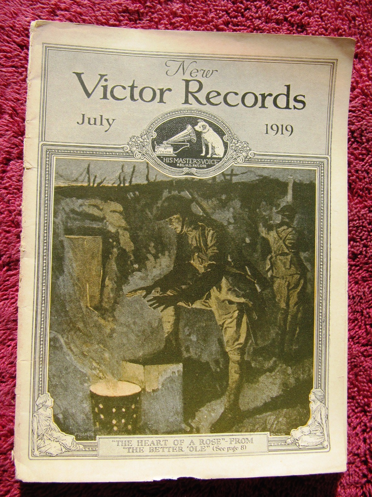 W WAR I In the Trenches New VICTOR RECORDS July 1919 Victrola Supplement CATALOG