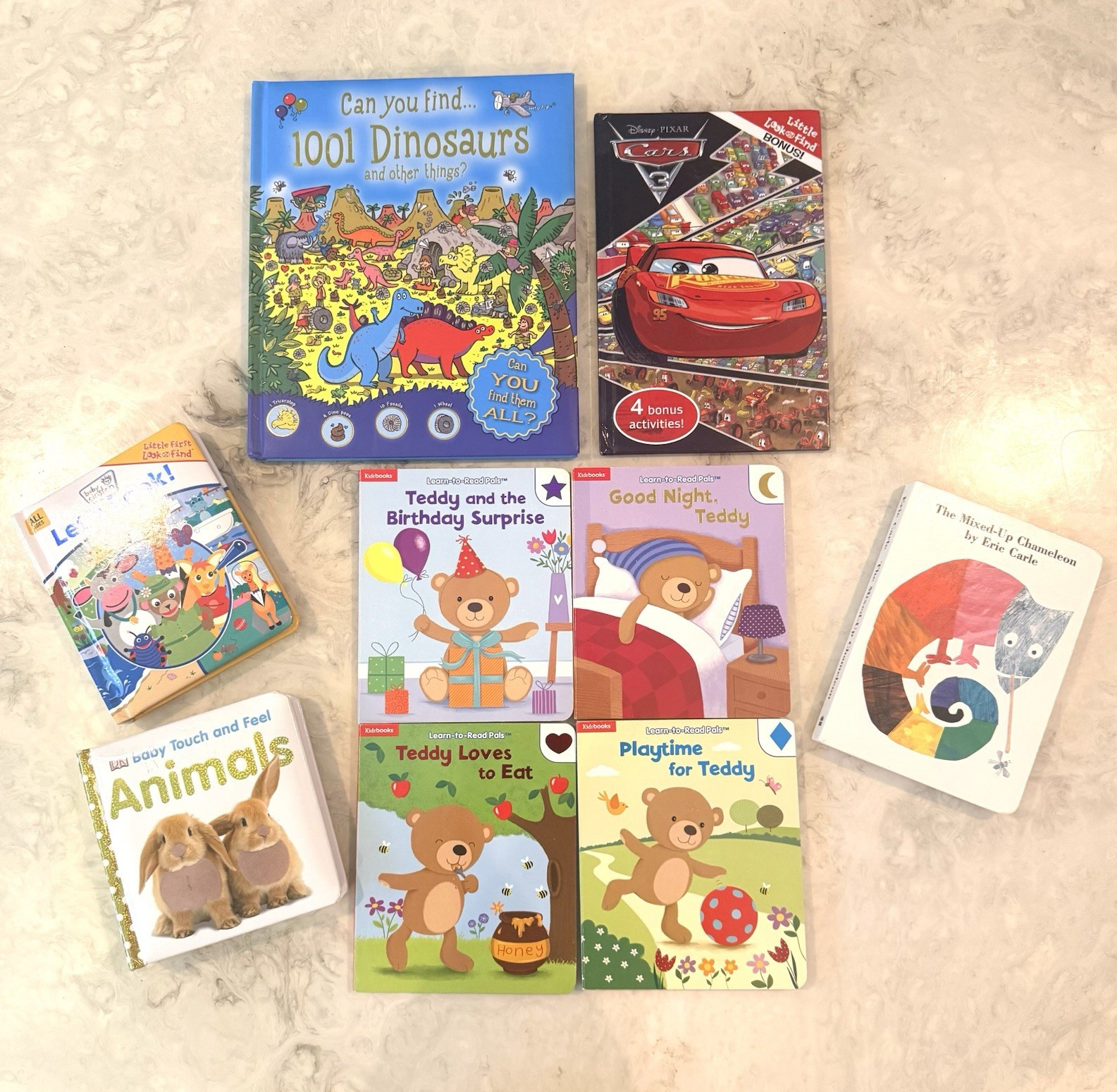 Lot of 7 Children’s Board Books Illustrated Animals & Dinosaurs Learn-to-Read