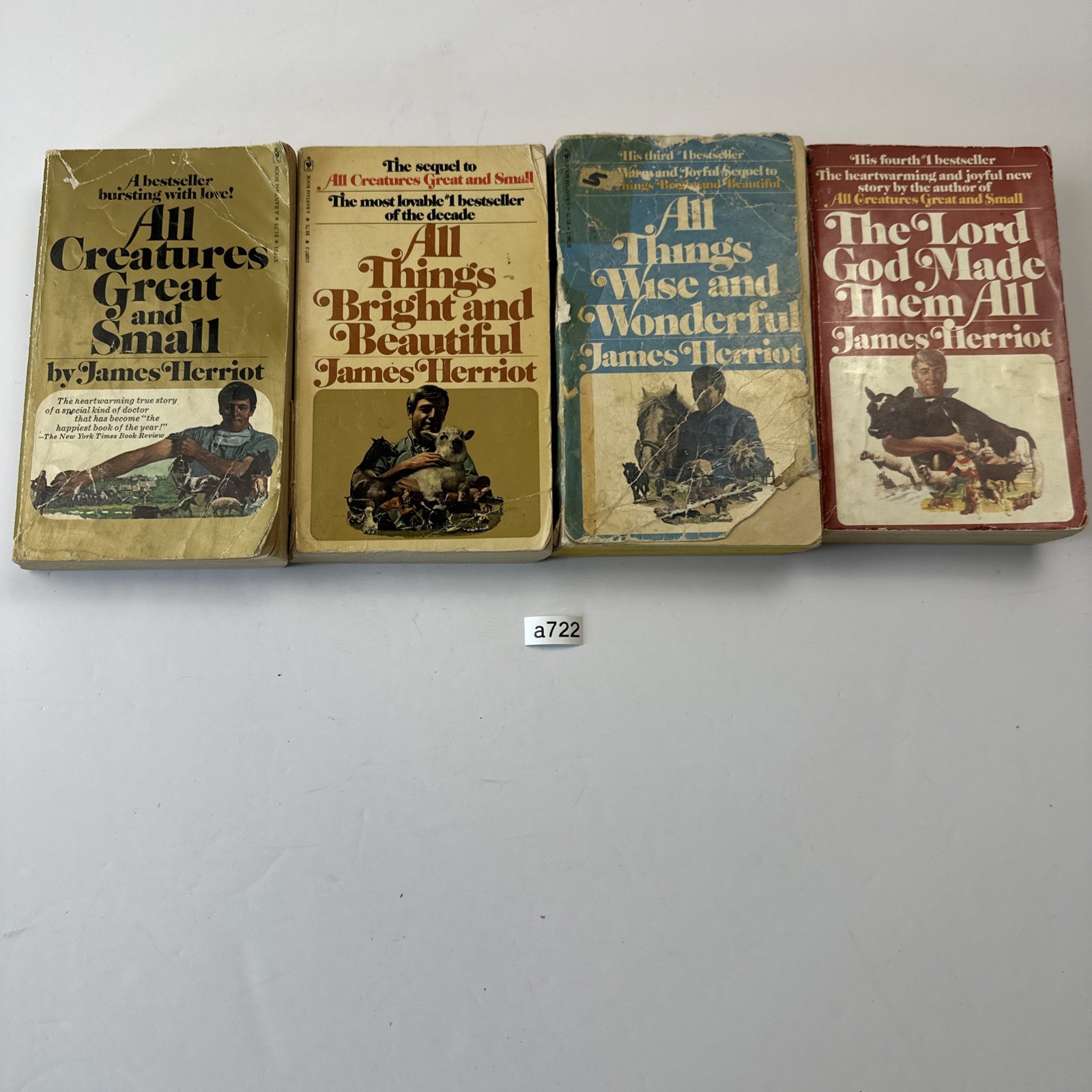 James Herriot 4 Book Lot All Creatures Great Small Wise Wonderful PB Vintage