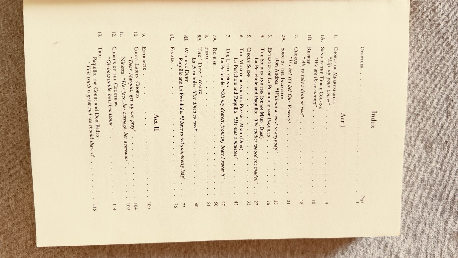 La Perichole Libretto Book Jacques Offenbach Boosey and Hawkes 1957, 241 Pages