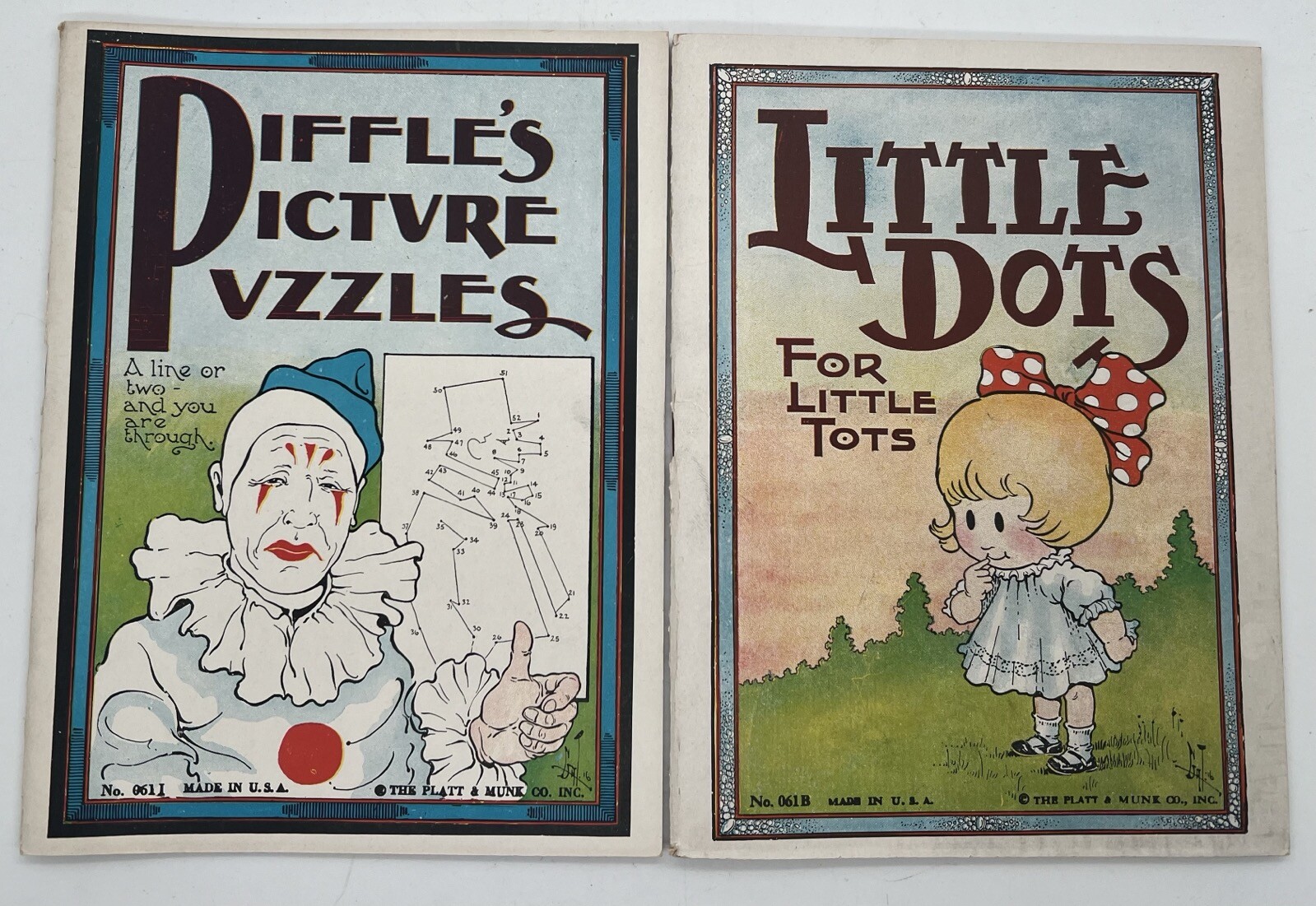 Vintage 1930 Big Box Dot to Dot Drawing Books 10 Set Platt & Munk No 161 MCMXL