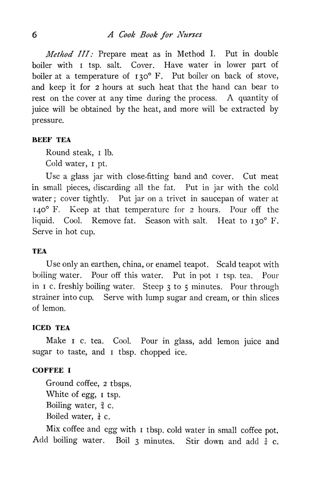 1911 A Cook Book For Nurses Vintage Cook Book 80 Pages